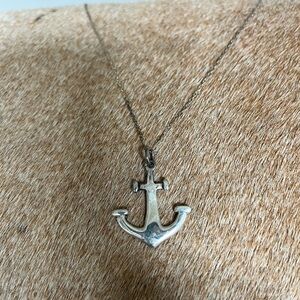Silver Anchor Pendant Necklace